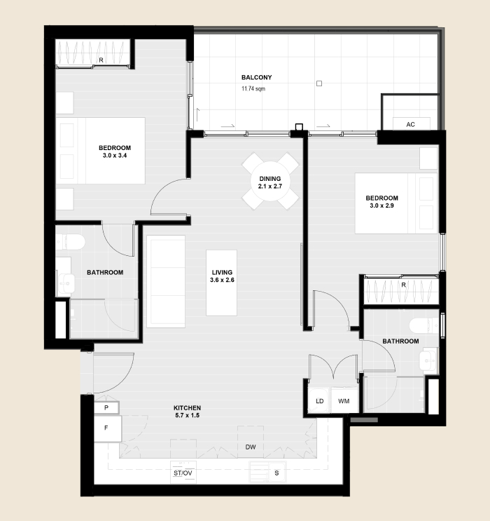 Centro Apartments Floorplan type 11
