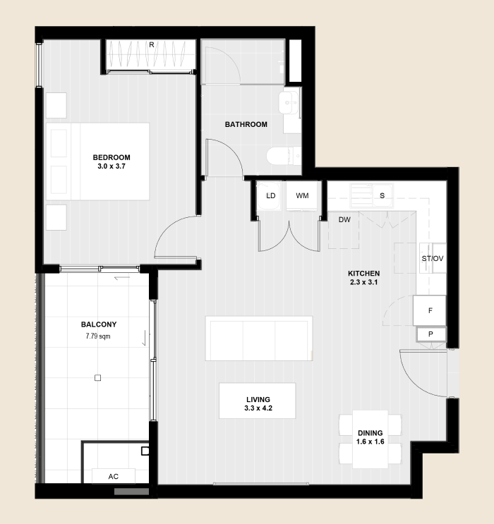 Centro Apartments Floorplan type 2