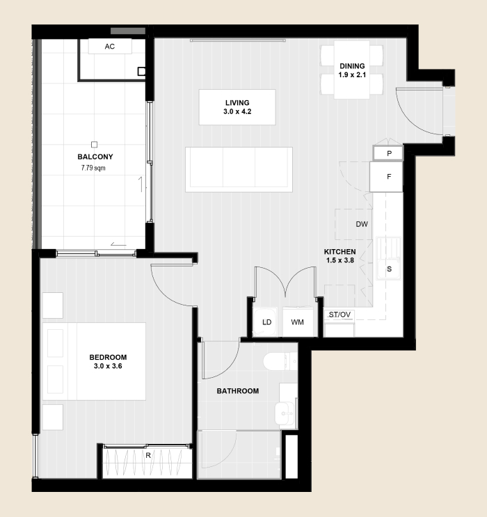 Centro Apartments Floorplan type 3