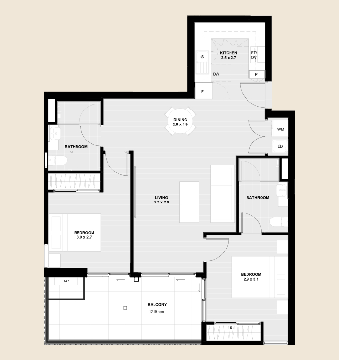 Centro Apartments Floorplan type 4