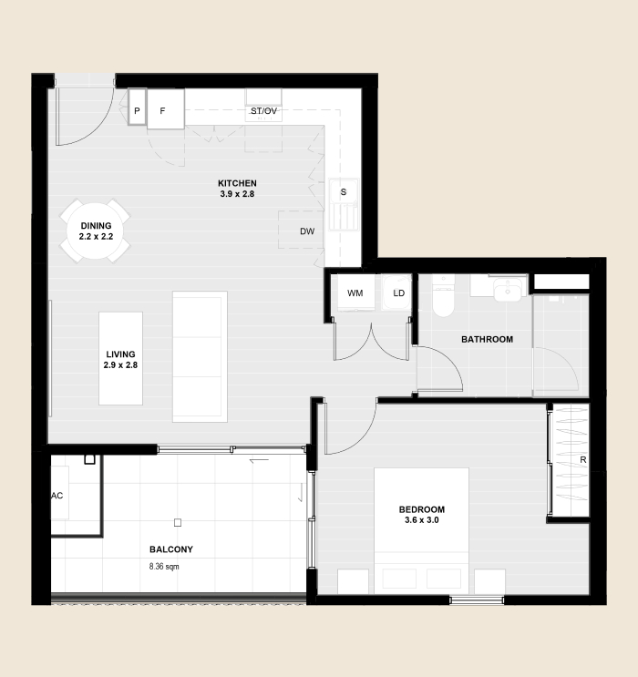 Centro Apartments Floorplan type 6