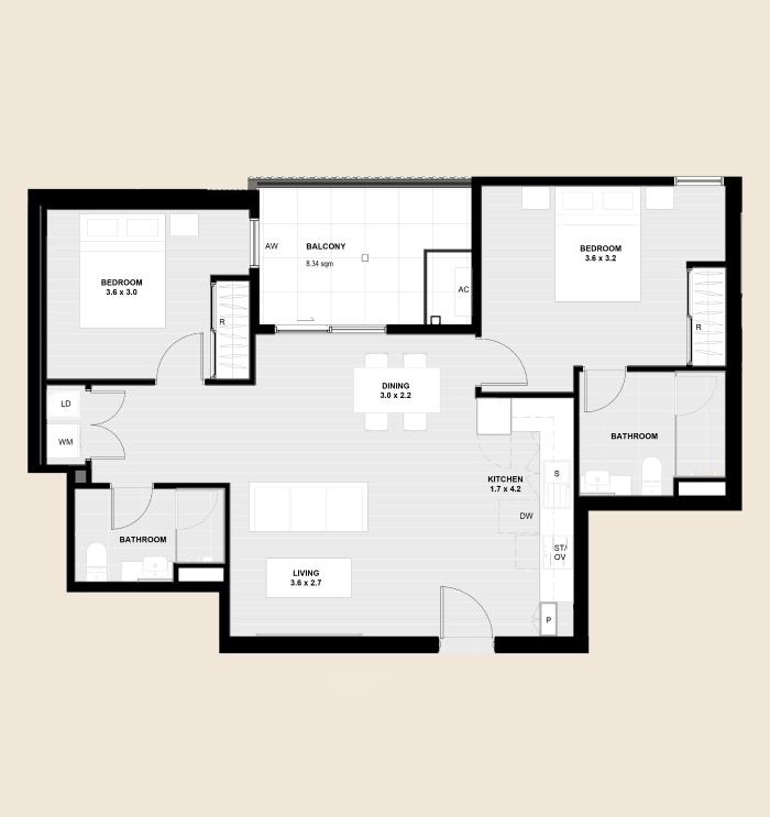 Centro Apartments Floorplan type 9